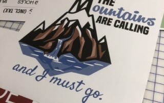 “The Mountains Are Calling” print Custom mountain illustration print